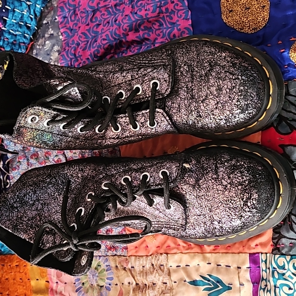 Dr. Martens Black Glitter Boots.